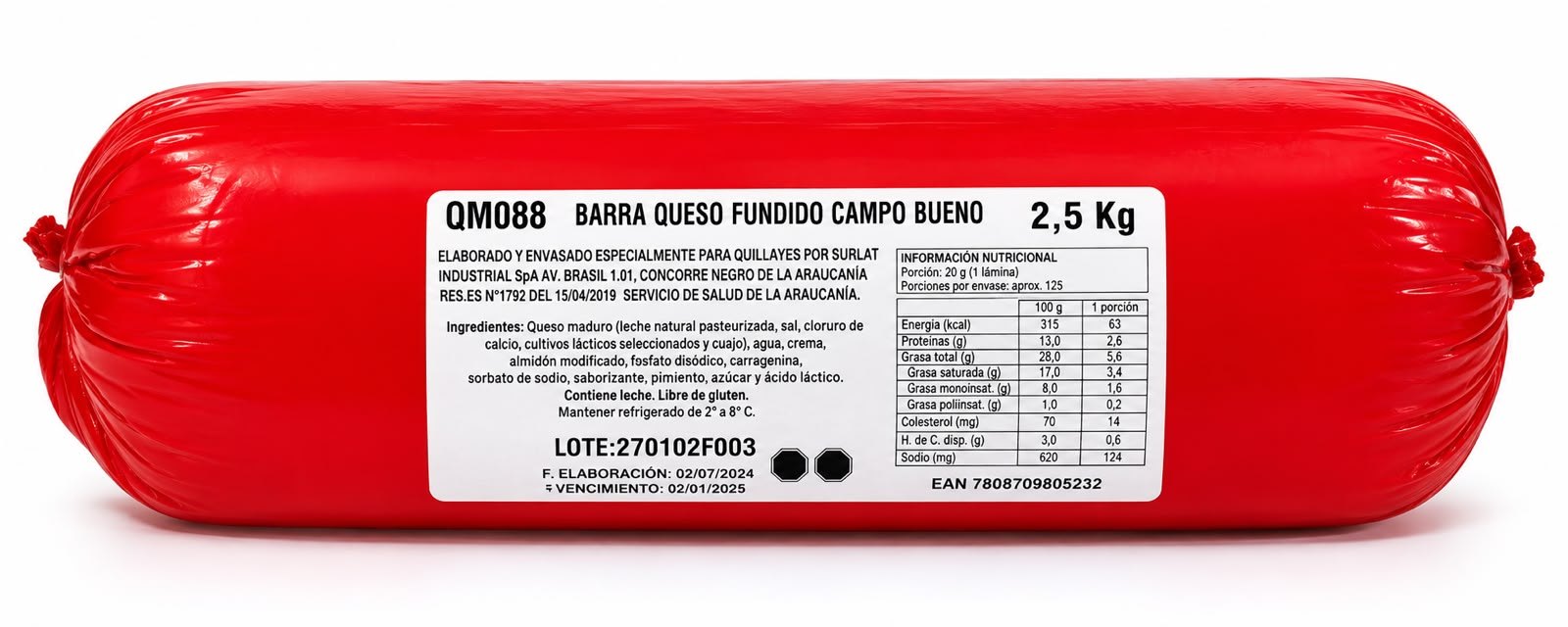 Queso Barra para Fundir Campo Bueno 2,5kg