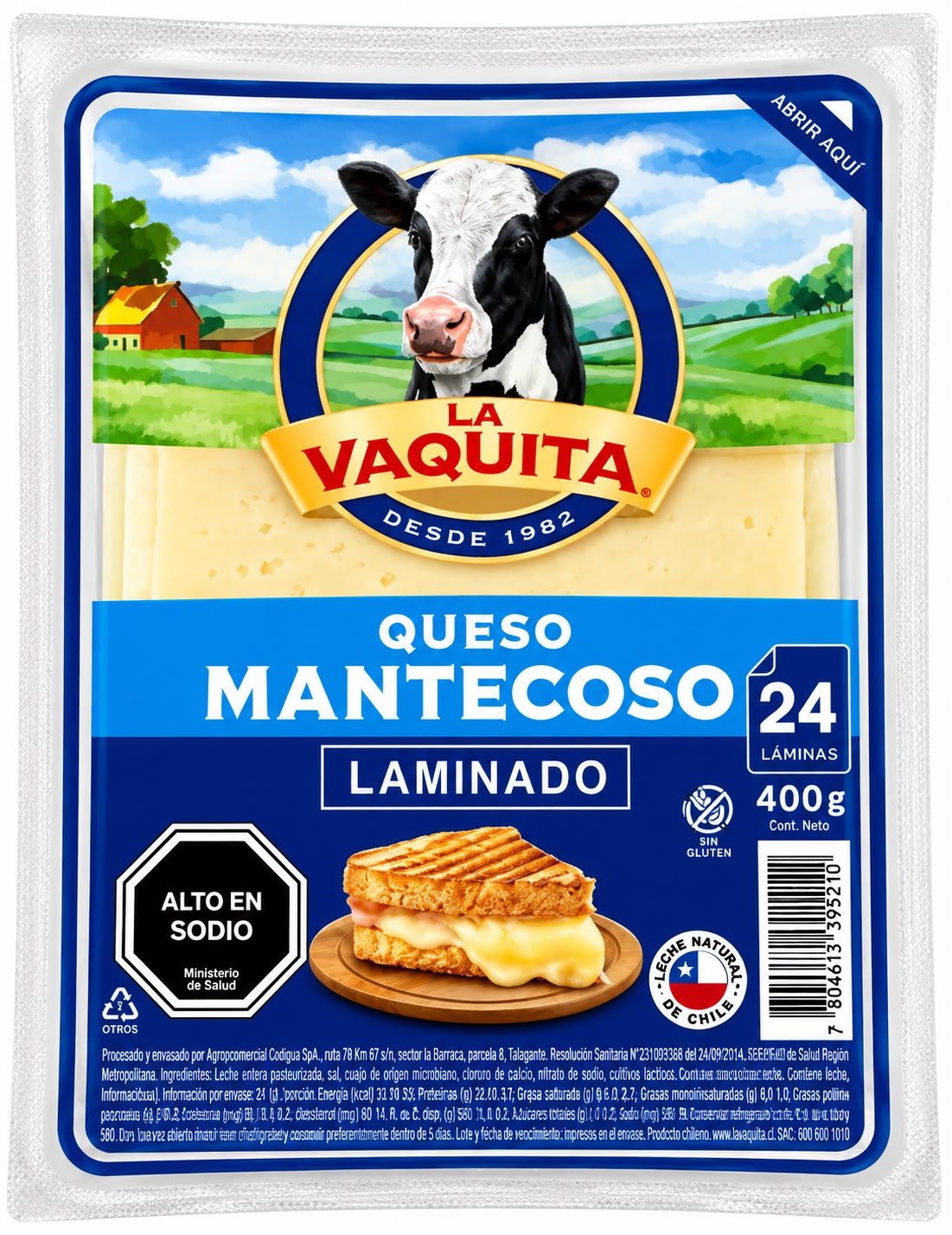 Queso Mantecoso La Vaquita Laminado 400 g