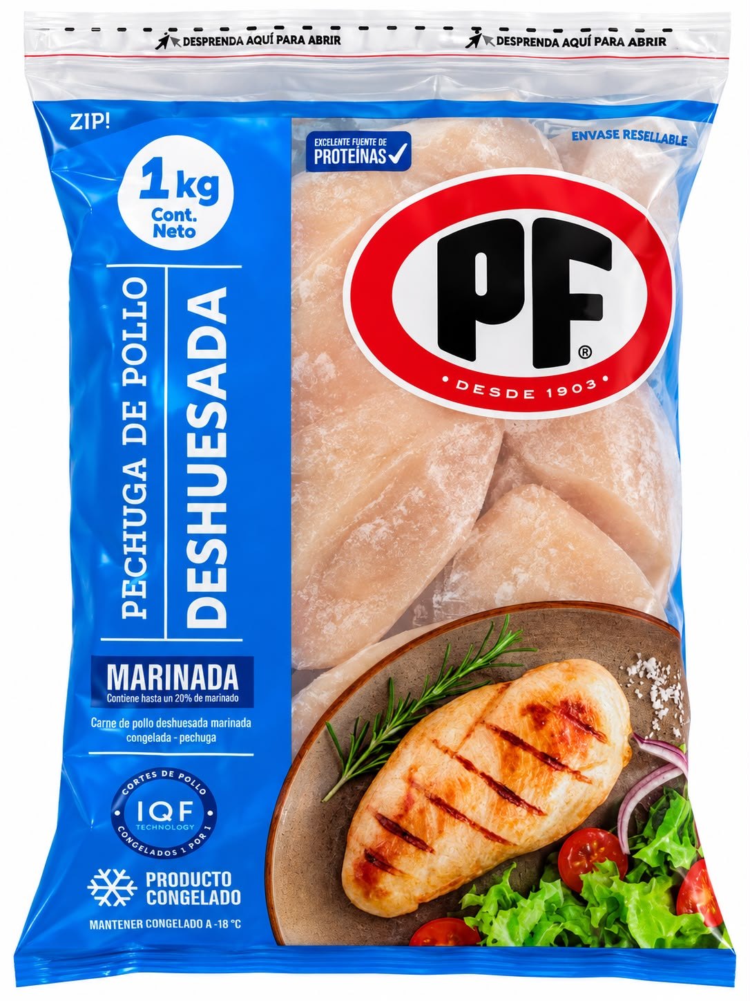 Pechuga pollo Congelada PF 1kg.