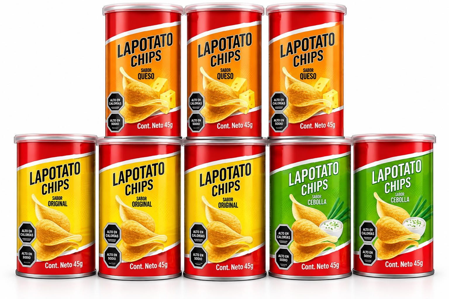 Pack Lapotato Chips Tarro 45g x 6un