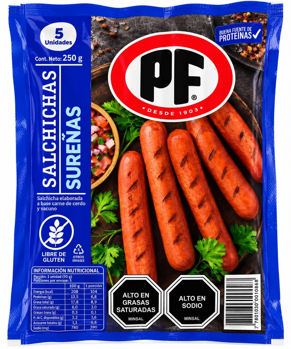 Salchichas Sureñas PF 5 Unidades