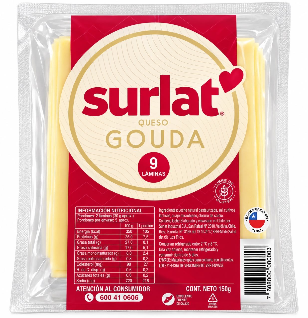 Queso Gauda Surlat 9 láminas