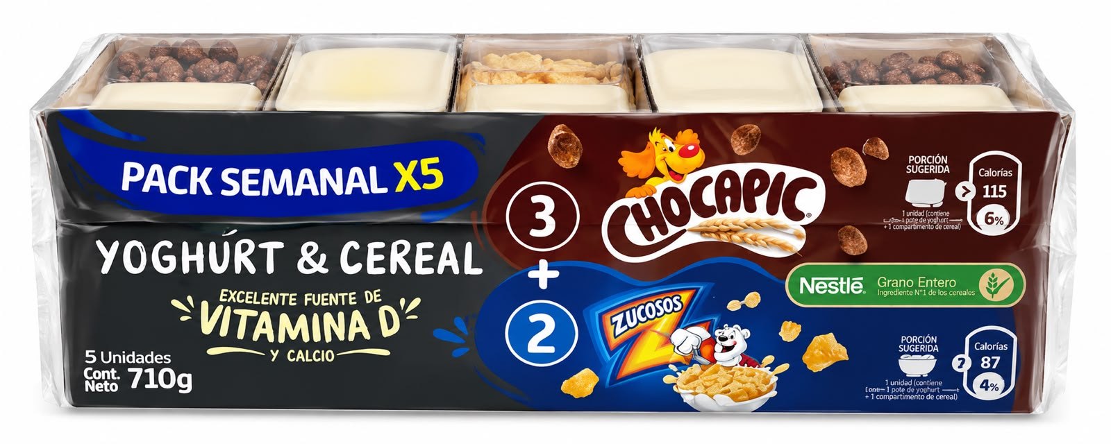 Pack Yoghurt con Cereal 3 Chocapic + 2 Zucosos Nestle
